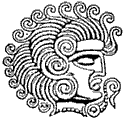 drawing of the head on a Coriosolite coin